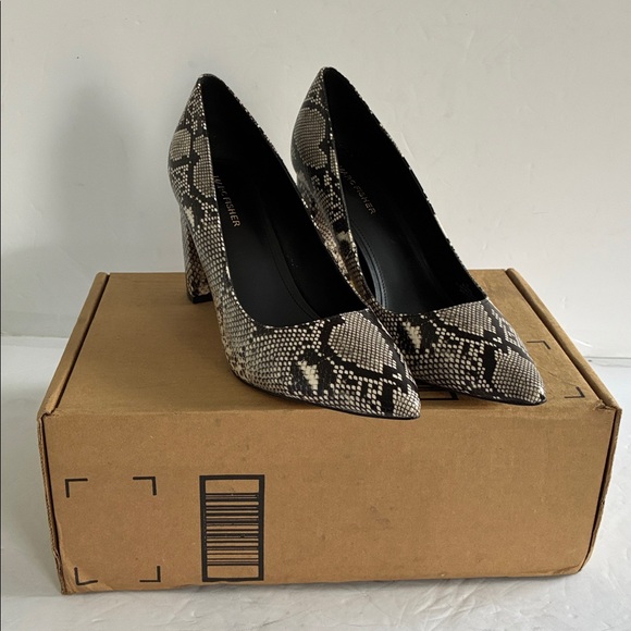 Marc Fisher $118 Women’s Viviene Classic Snake Print Block Heel Pump Size 11 NEW - Picture 13 of 14